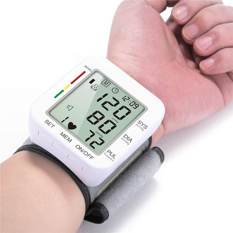 Blood Pressure Monitor Large LCD Display Adjustable Wrist Cuff