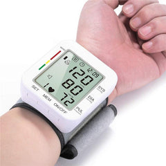 Blood Pressure Monitor Large LCD Display Adjustable Wrist Cuff