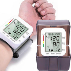 Blood Pressure Monitor Large LCD Display Adjustable Wrist Cuff