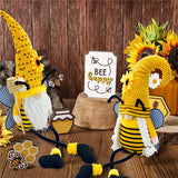 Bumble Bee Rustic Gnome Plush Sunflower Gnomes Decorations Tiered Tray Decor Gifts