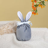 4 Pcs Easter Bunny Gift Bags Rabbit Ear Velvet Bags with Drawstrings