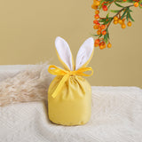 4 Pcs Easter Bunny Gift Bags Rabbit Ear Velvet Bags with Drawstrings