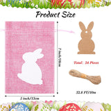 24Pcs Easter Linen Gift Bag Bunny Party Decoration Rabbit Favor Pouch