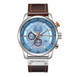 CURREN Casual Sport Men Watches Chronograph Quartz Analog Date Leather Wristwatch
