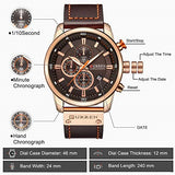 CURREN Casual Sport Men Watches Chronograph Quartz Analog Date Leather Wristwatch