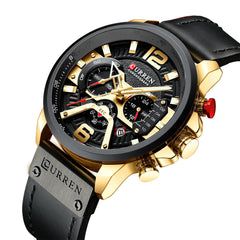 CURREN Casual Sport Men Watches Quartz Analog Calendar Leather Wristwatch