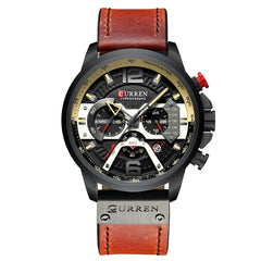 CURREN Casual Sport Men Watches Quartz Analog Calendar Leather Wristwatch
