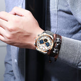 CURREN Stainless Steel Luxury Sport Men Watches Waterproof Chronograph Wristwatch