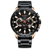 CURREN Stainless Steel Sport Men Watches Waterproof Chronograph Military Army  Wristwatch