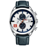 CURREN Leather Strap Chronograph Men Business Sports Quartz Wrist Watches