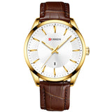 CURREN Leather Strap Classic Men Business Calendar Quartz Wrist Watches