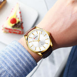 CURREN Leather Strap Classic Men Business Calendar Quartz Wrist Watches