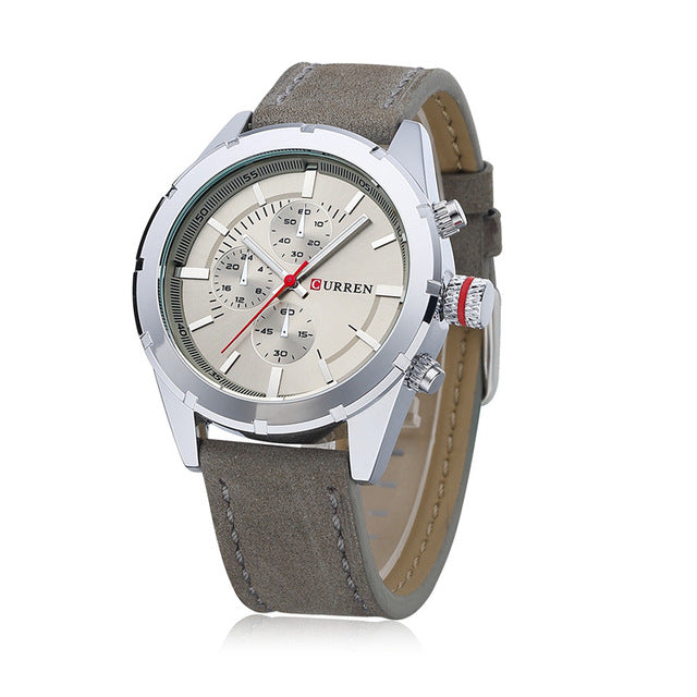 CURREN Leather Strap Sports Men Quartz Wrist Watches 8154