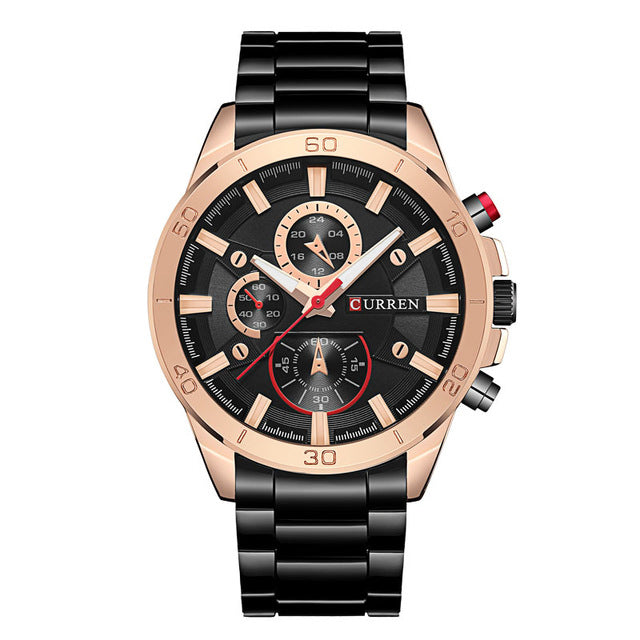 CURREN Stainless Steel Band Men Business Quartz Watches