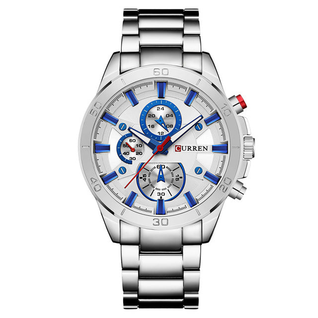 CURREN Stainless Steel Band Men Business Quartz Watches