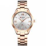 CURREN Stainless Steel Classic Women Calendar Quartz Wrist Watches