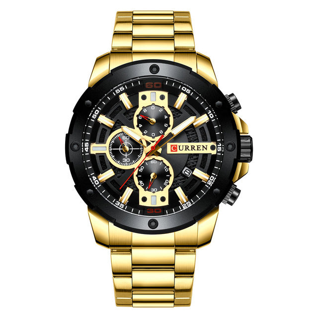 CURREN Stainless Steel Luxury Men Business Watches Quartz Chronograph Wristwatch