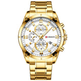 CURREN Stainless Steel Luxury Men Business Watches Quartz Chronograph Wristwatch