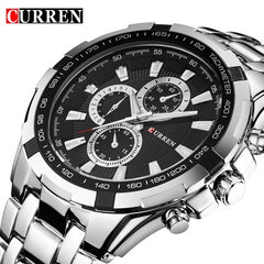 CURREN Stainless Steel Men Business Military Quartz Watches