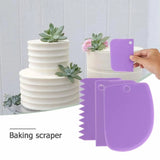 3 Pcs/set Cake Edge Side Scraper Plastic Cutter Butter Cream Smoother DIY Tools
