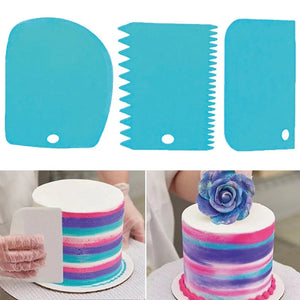 3 Pcs/set Cake Edge Side Scraper Plastic Cutter Butter Cream Smoother DIY Tools