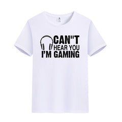 Unisex Funny Video Game T-Shirt Can''t Hear You I'm Gaming Graphic Novelty Summer Tee