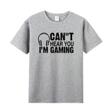 Unisex Funny Video Game T-Shirt Can''t Hear You I'm Gaming Graphic Novelty Summer Tee