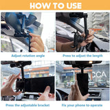 360° Retractable Phone Navigation Holder Universal Car Rearview Mirror Bracket