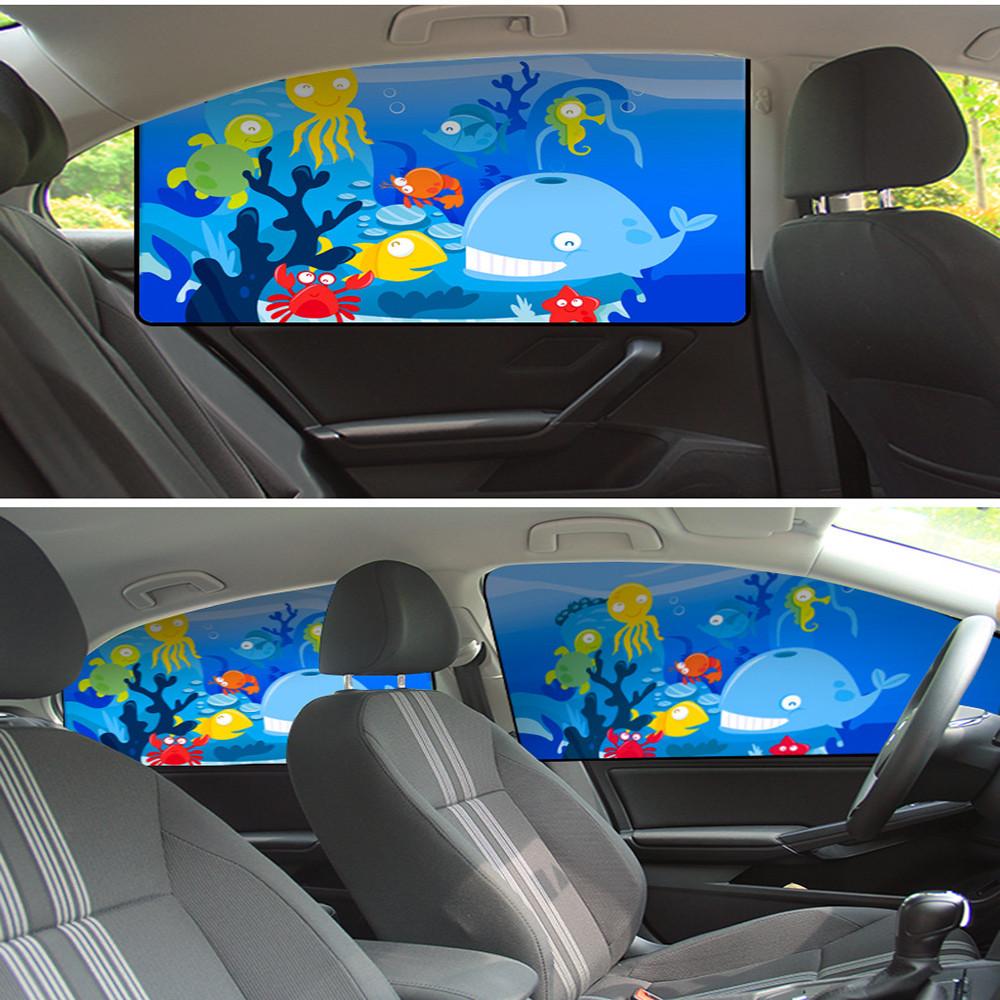 78x50cm Cartoon Car Rear Window Sun Shade Magnetic Curtain Cover Blocking UV Rays