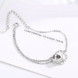 Charm Luckly Double Ring Love 925 Sterling Silver Chain Bracelet
