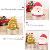 White Tea Lights Santa Claus Christmas Candles Decorations