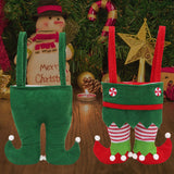 2Pcs Christmas Elf Spirit Stocking Fillers Pants Candy Gift Bags