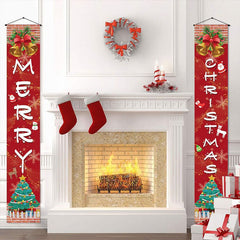 Christmas Hanging Flag Door Porch Banner Christmas Decor