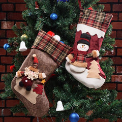 Large 18inch Christmas Stocking Candy Bag Hanging Stockings Xmas Tree Decor