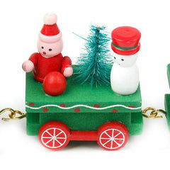 Christmas Wooden Train Home Decor Table Ornament Gift