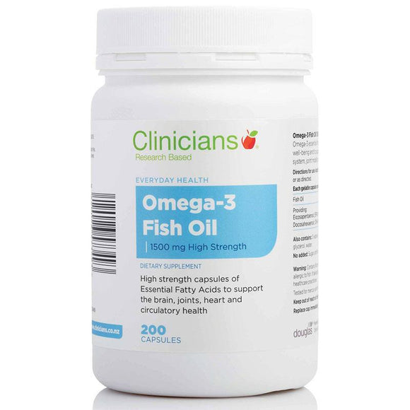 Clinicians Omega-3 Fish Oil 1500mg High Strength 200 Capsules