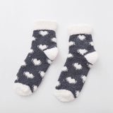 Colorful Warm Fuzzy Crew Cozy Plush Slipper Socks