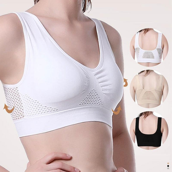 Cheers Plus Size Women Shockproof Breathable Wireless Push-up Vest