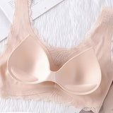 Comfort Wirefree Seamless Lace Bra Lightly Smoothing Pull On Everyday Bra
