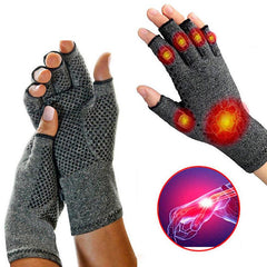 Compression Fingerless Textured Grips Gloves Arthritic Joint Pain Relief