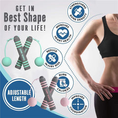 2 In 1 Ropeless and Corded Speed Skipping Jump Rope Indoor Outdoor