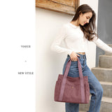 Women's Canvas Shoulder Convertible Large Capacity Bag Handbags Tote Purses