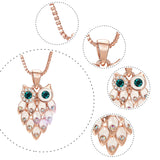 Charming Retro Owl Pendant Choker Necklace Earrings Jewelry Set