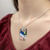 Custom Pictures Photo Personalized Color Engrave Name Plate Necklace