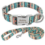 Customized Printed Nylon Dog Collar Personalzied Free Engraved Puppy ID Name