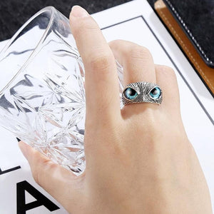 Halloween Owl Eye Ring Retro Animal Open Ring Adjustable Owl Ring