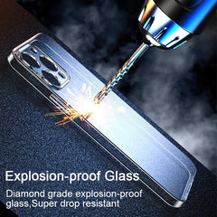Diamond Clear Tempered Glass Case with Soft Bumper For iPhone Series