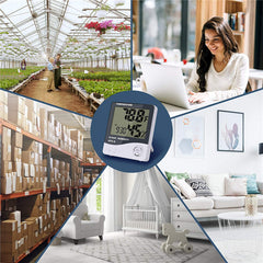 LCD Electronic Digital Temperature Humidity Thermometer Hygrometer Weather Station Clock