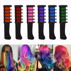 6pcs Bright Disposable Temporary Washable Hair Color Dye Chalk Comb