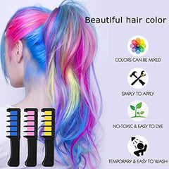 6pcs Bright Disposable Temporary Washable Hair Color Dye Chalk Comb